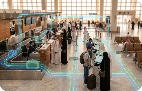Passenger & baggage flow simulation